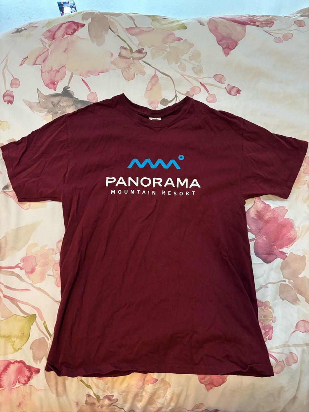 Fruit of the Loom Maroon Panorama Mountain Resort Logo Tee